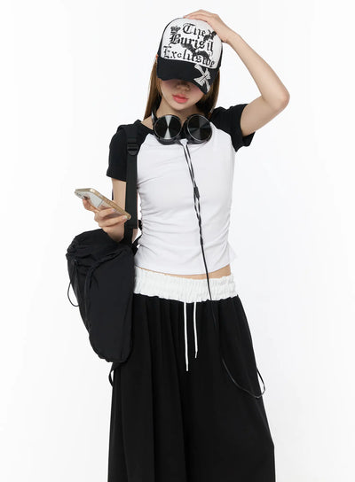 two-tone-wide-neck-tee-iu515 / White