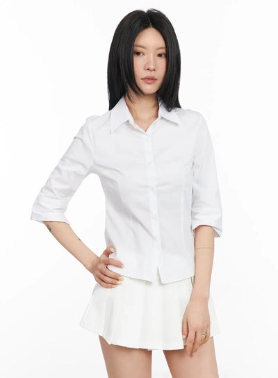 classic-3-4-sleeve-shirt-cm516 / White