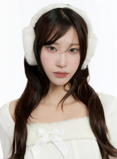 cozy-faux-fur-ear-warmers-cn524 / White