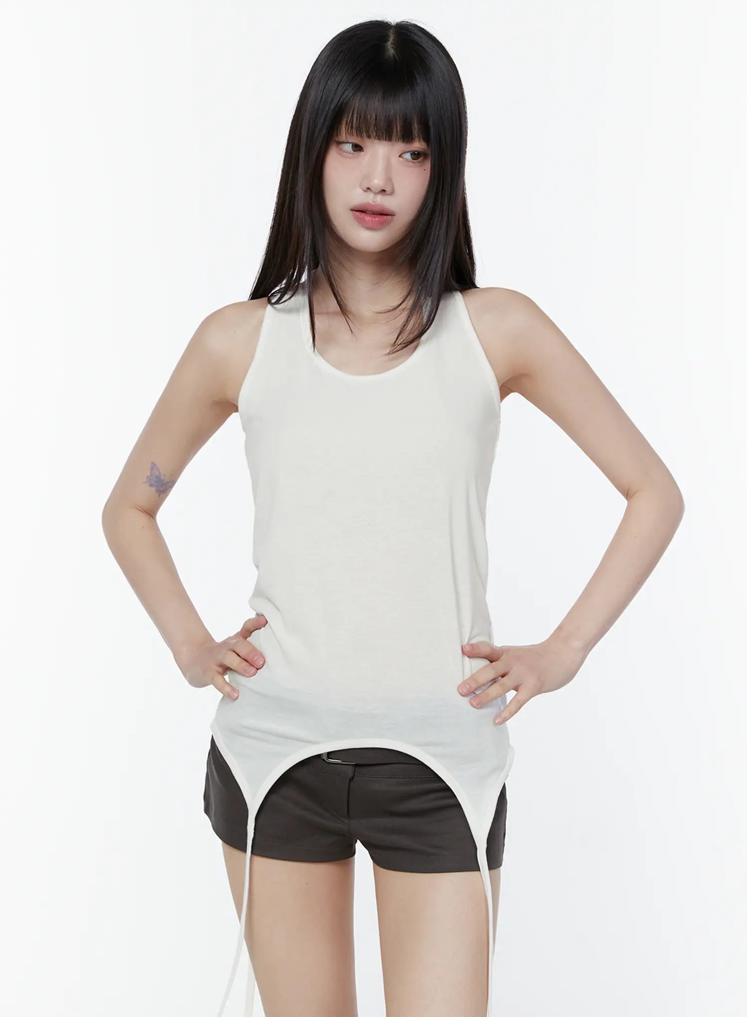 chic-asymmetric-halter-neck-top-cu508 / White