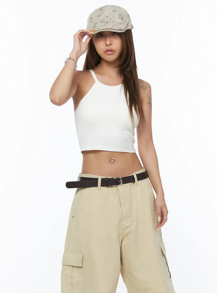ribbed-halter-crop-top-cu502 / White