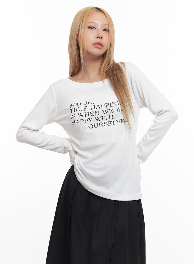 graphic-comfort-long-sleeve-top-cm506 / White