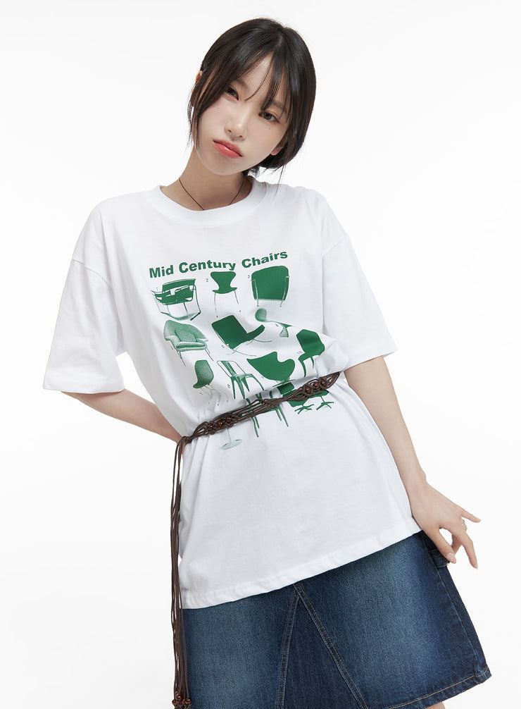 oversized-graphic-top-ca404 / White