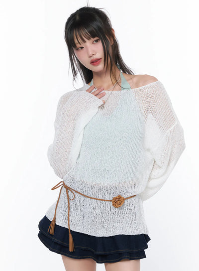 lightweight-oversized-knit-cardigan-ca530 / White