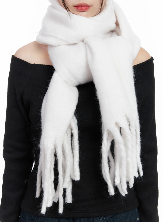 Fringed Solid Scarf IN513