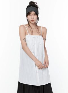 sleeveless-tie-front-dress-cy515 / White