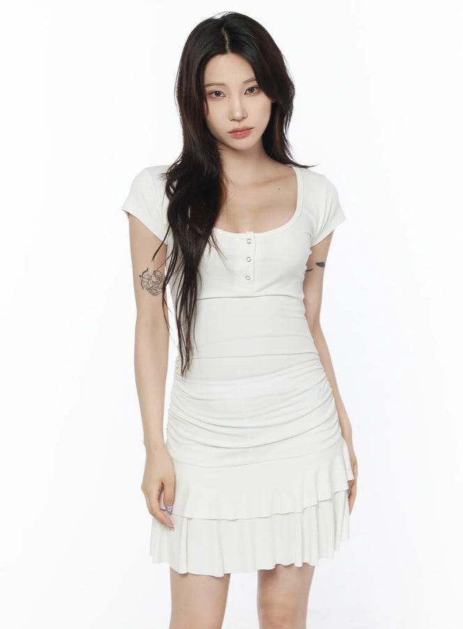 plaid-tie-waist-midi-dress-cu504 / White