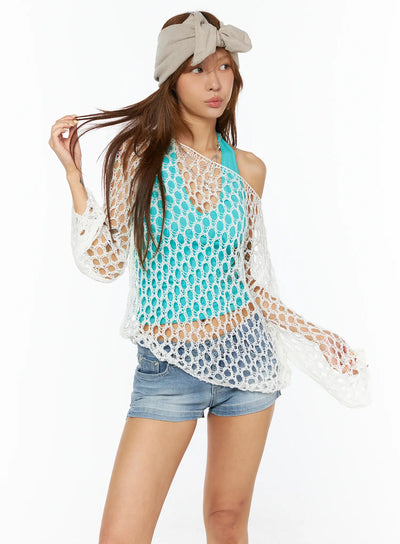 chic-mesh-long-sleeve-top-cu517 / White