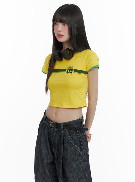 blokecore-graphic-crop-tee-ca419 / Yellow