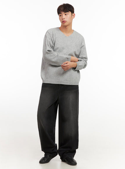 mens-essential-gray-v-neck-sweater-if517