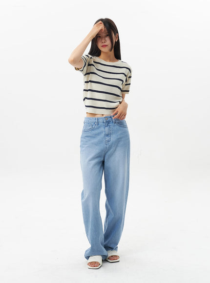 short-sleeve-stripe-sweater-ou326