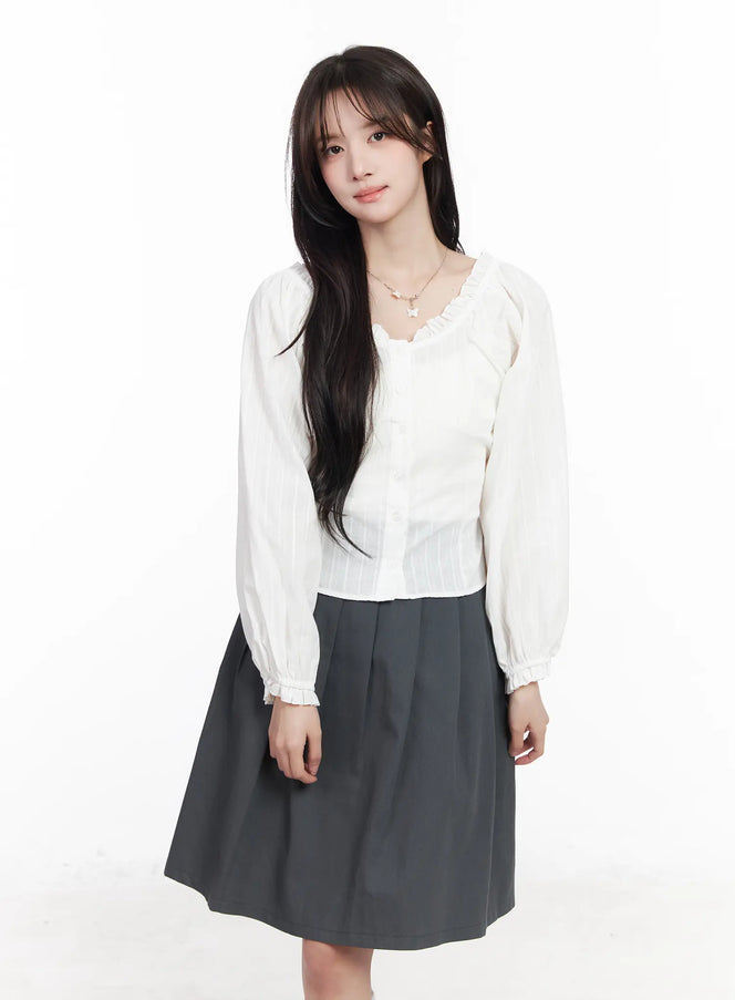 puff-sleeve-button-up-blouse-cm531