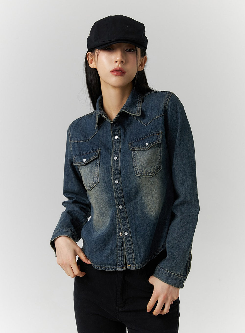 Shirts | Sustainable Wash Flounced Denim Blouse Steel Blue - SPRINGFIELD  Womens ⋆ Anne Beauty Care