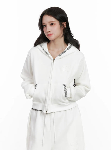 plaid-trim-zip-up-hoodie-cn527