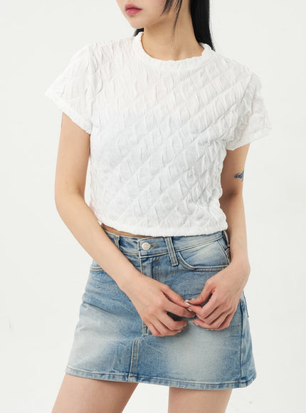 Quilted Cropped Tee CA328