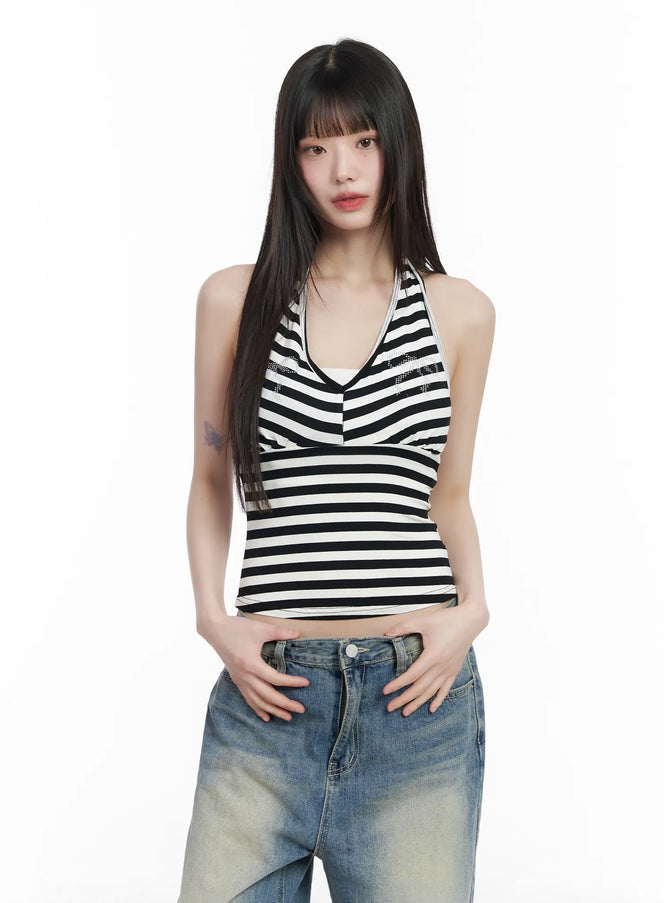 bow-embellished-stripe-padded-halter-top-cm524