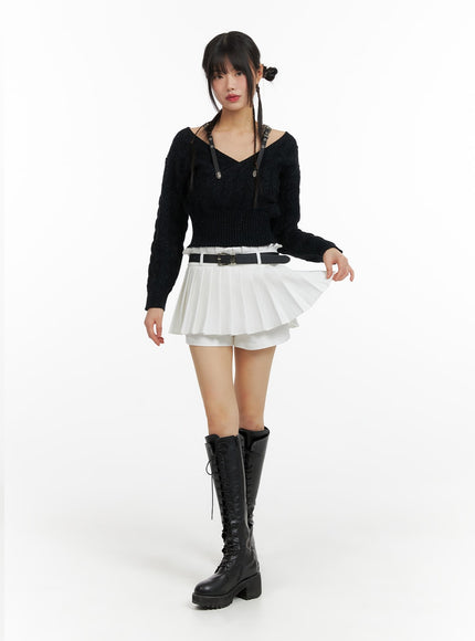 mid-waist-pleated-mini-skirt-with-belt-cf420