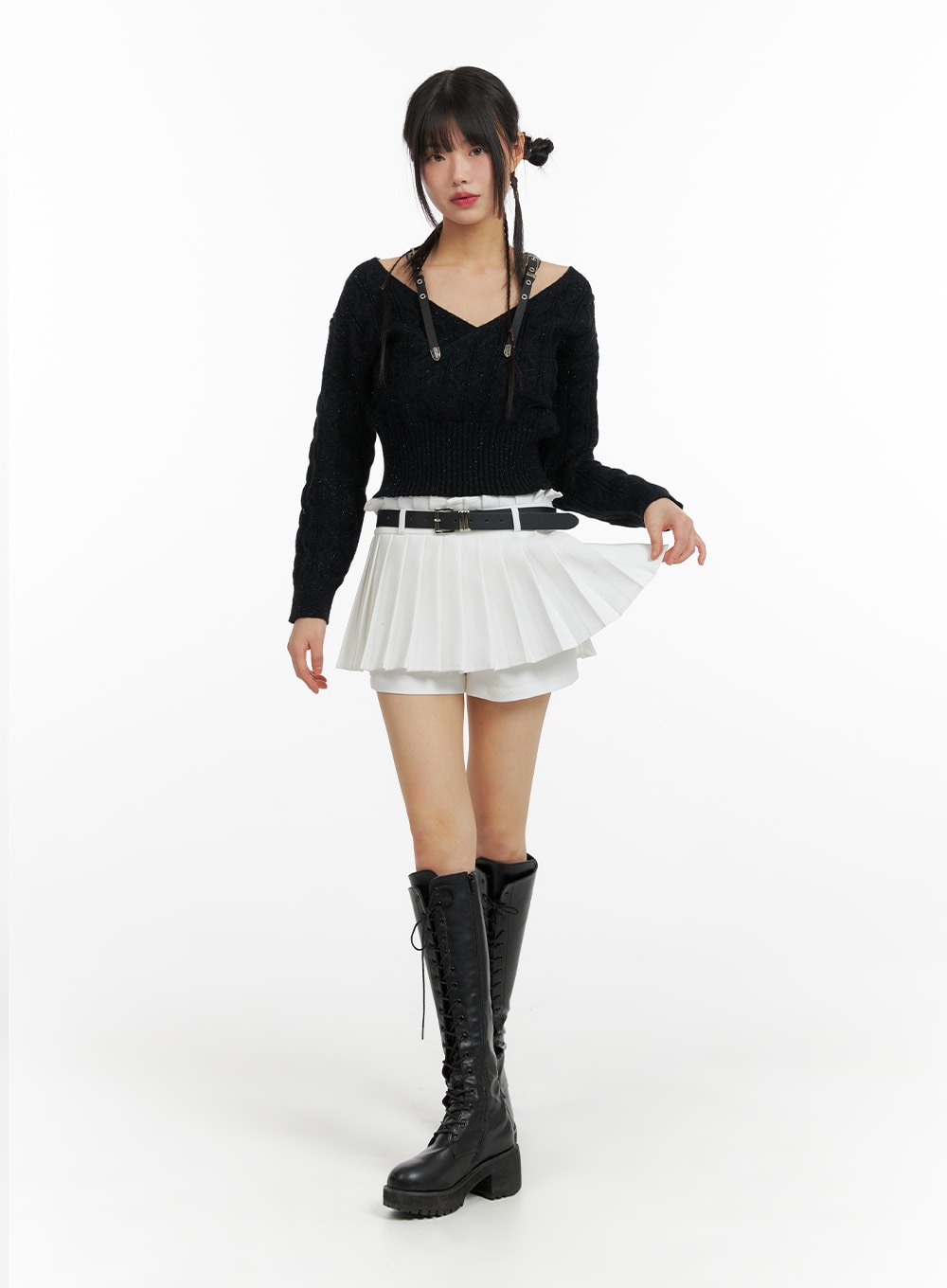 mid-waist-pleated-mini-skirt-with-belt-cf420