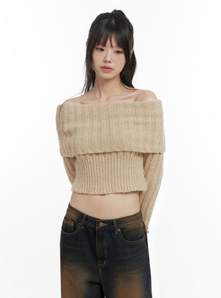 slim-fit-off-shoulder-sweater-id402