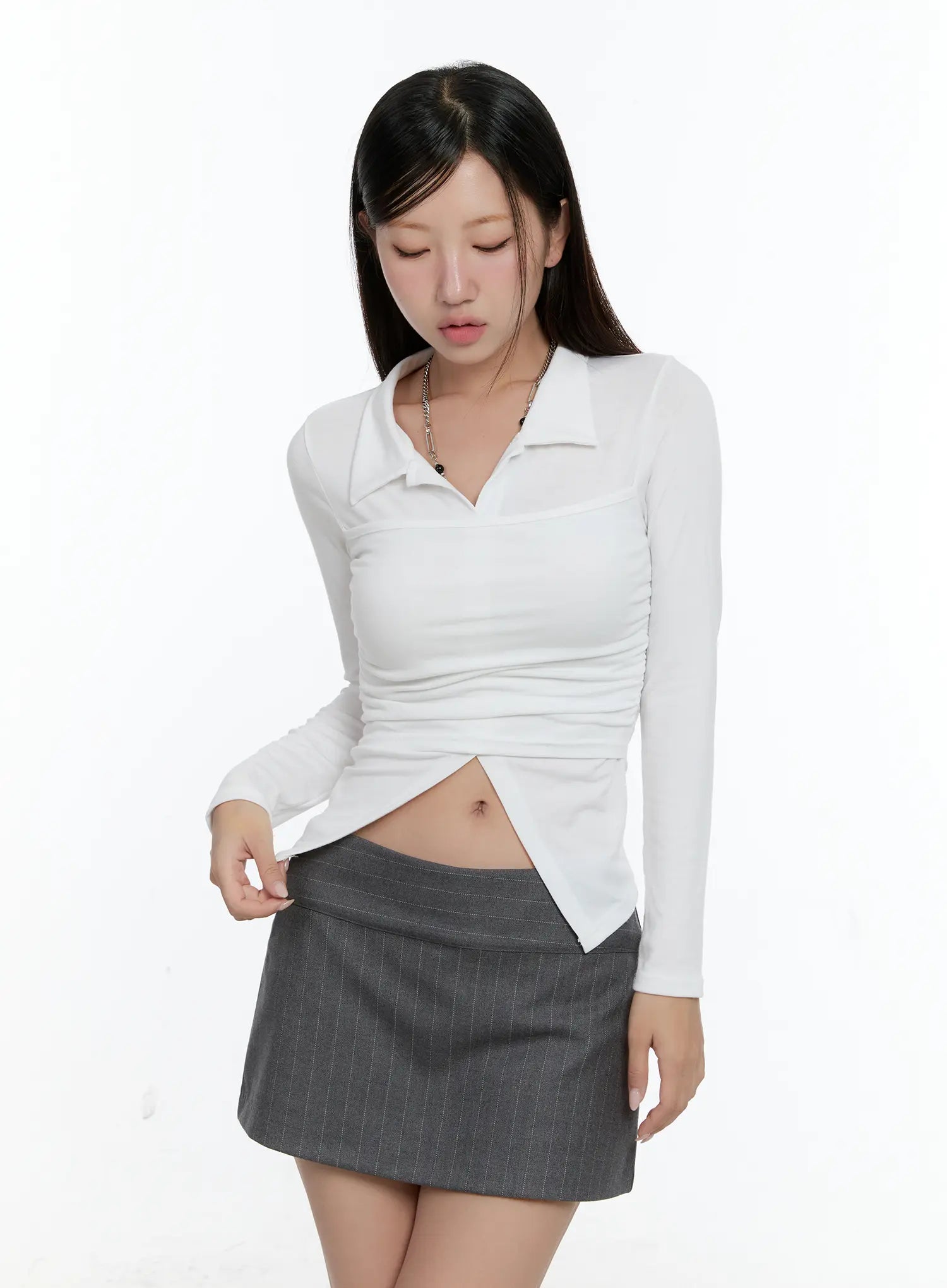 layered-collar-shirred-long-sleeve-top-cs518