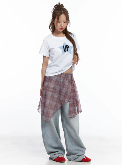 plaid-mesh-layered-wrap-midi-skirt-cl511