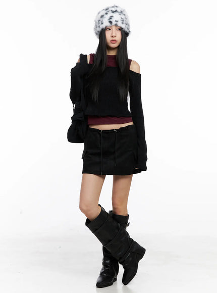 suede-cargo-mini-skirt-cc1109