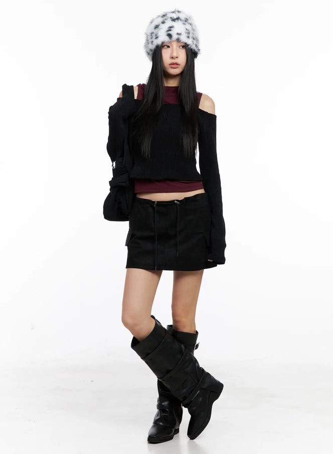 suede-cargo-mini-skirt-cc1109