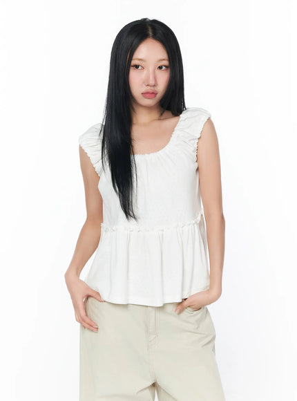 puff-sleeve-shirred-blouse-cy512