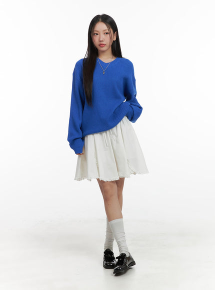 oversized-v-neck-waffle-knit-sweater-oa415