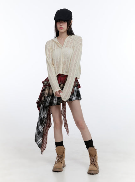 asymmetrical-ruffle-checkered-mini-skirt-cg412