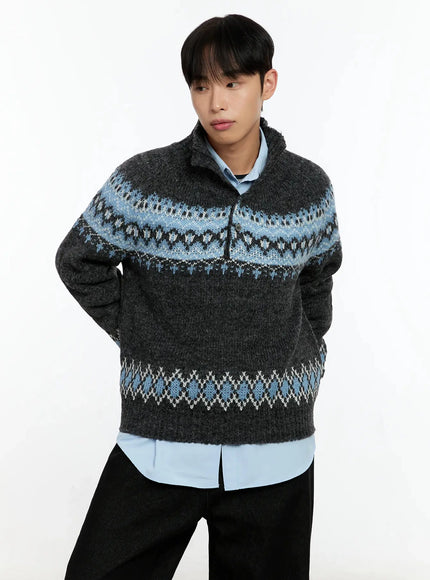 mens-patterned-high-neck-quarter-knit-sweater-in525
