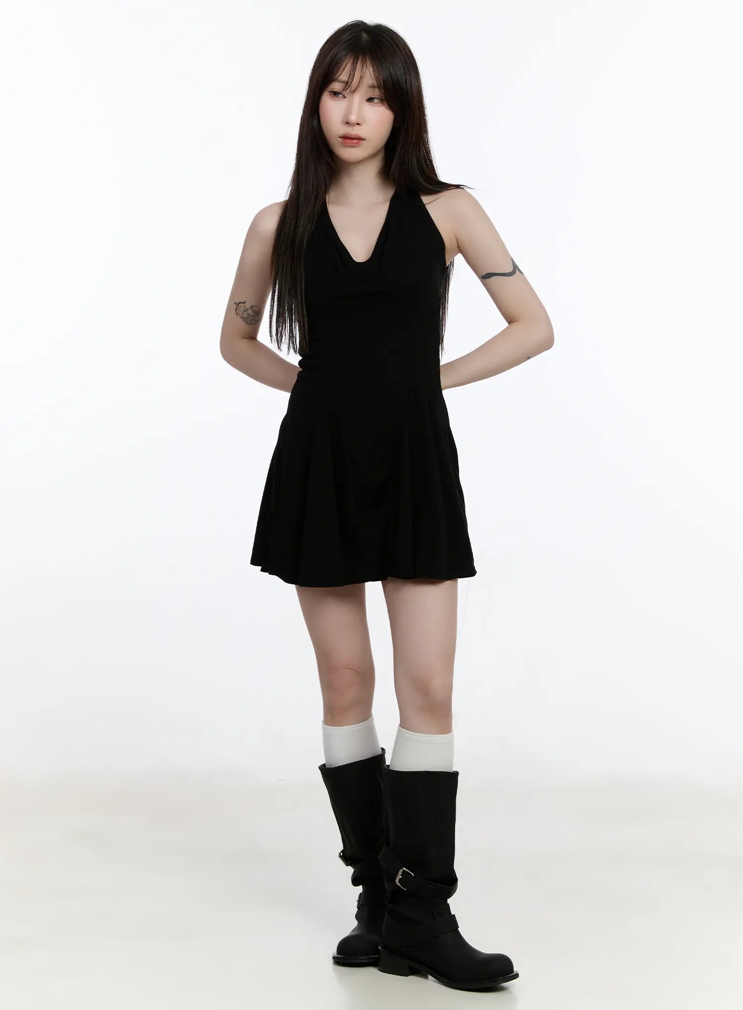 ribbed halter mini dress ELLISS