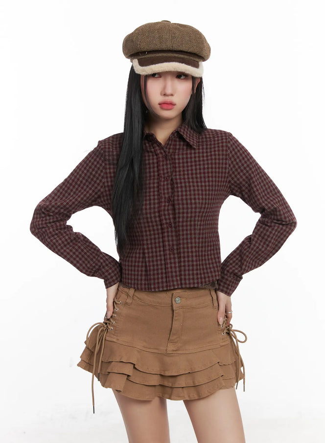 classic-check-print-cropped-blouse-cd530