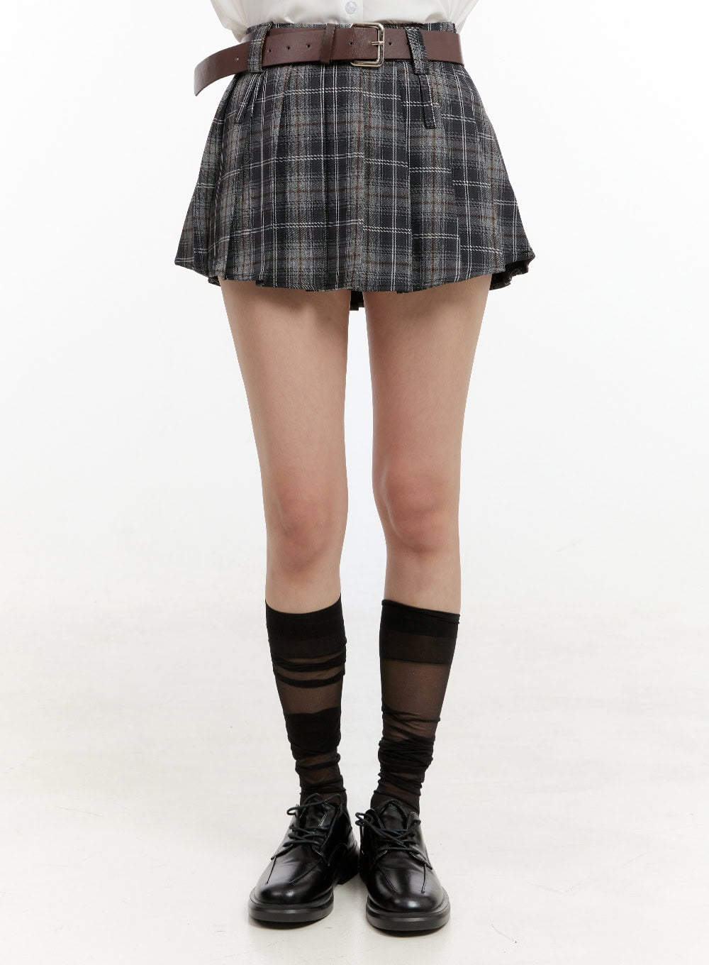 plaid-double-belted-pleated-mini-skirt-og429