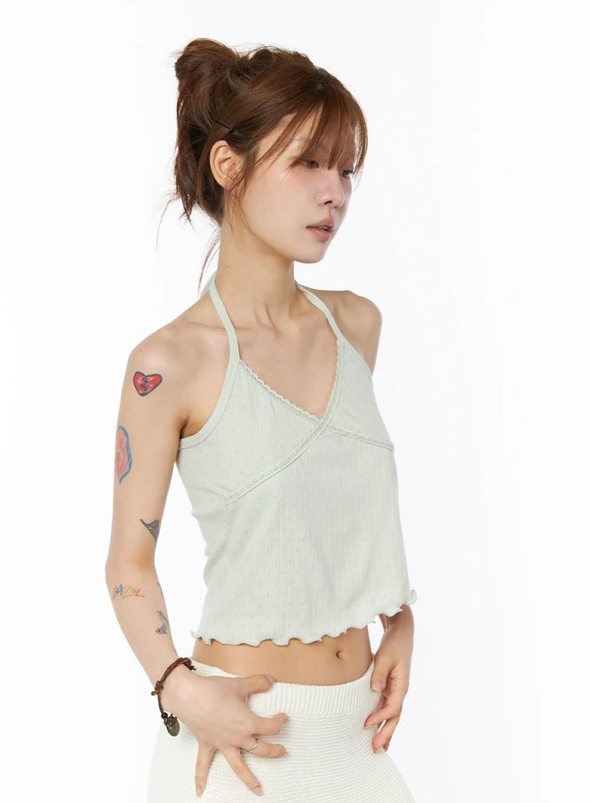 lace-trim-halter-sleeveless-top-cy527