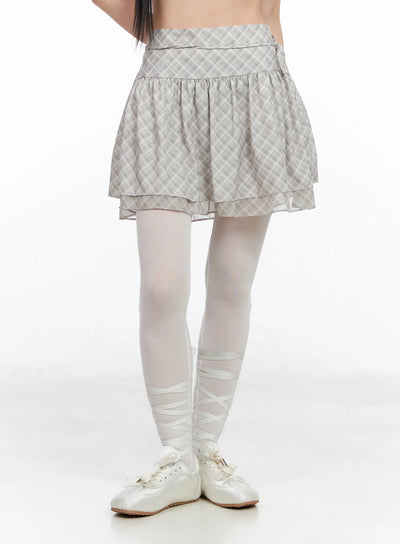 plaid-ruffle-mini-skirt-cf518