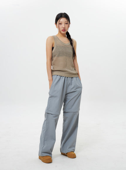 Color Wide Track Pants IY312