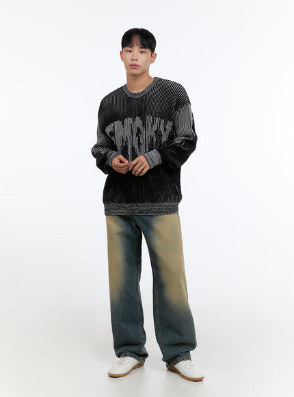 mens-graphic-two-tone-striped-sweater-is413