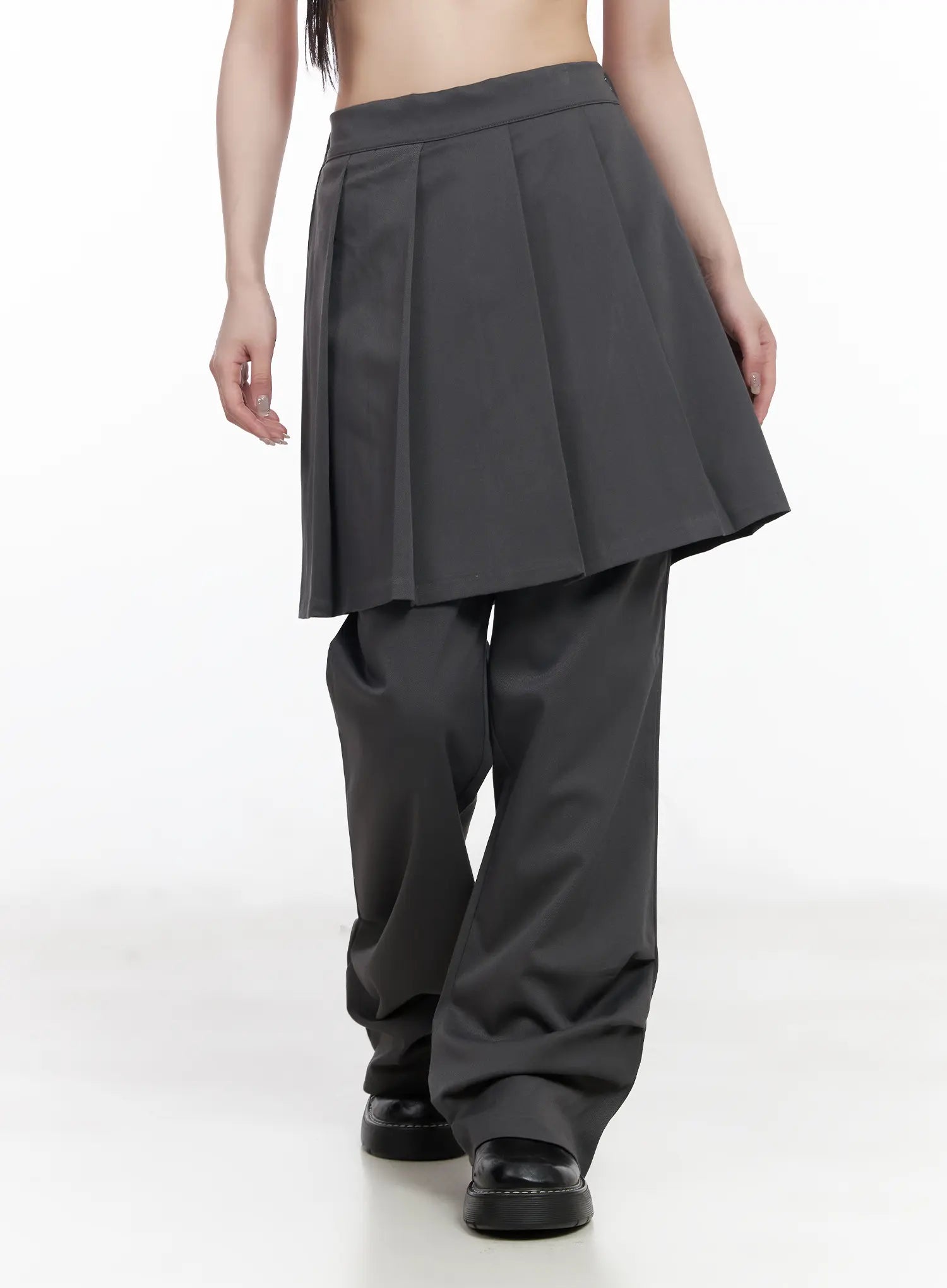 pleated-layered-skirt-pants-cf523