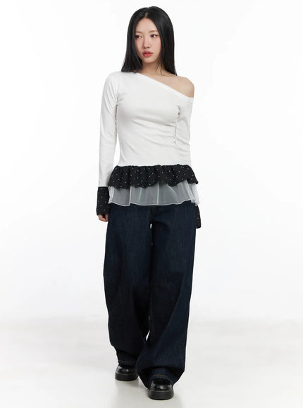 dotted-frill-long-sleeve-top-cf503