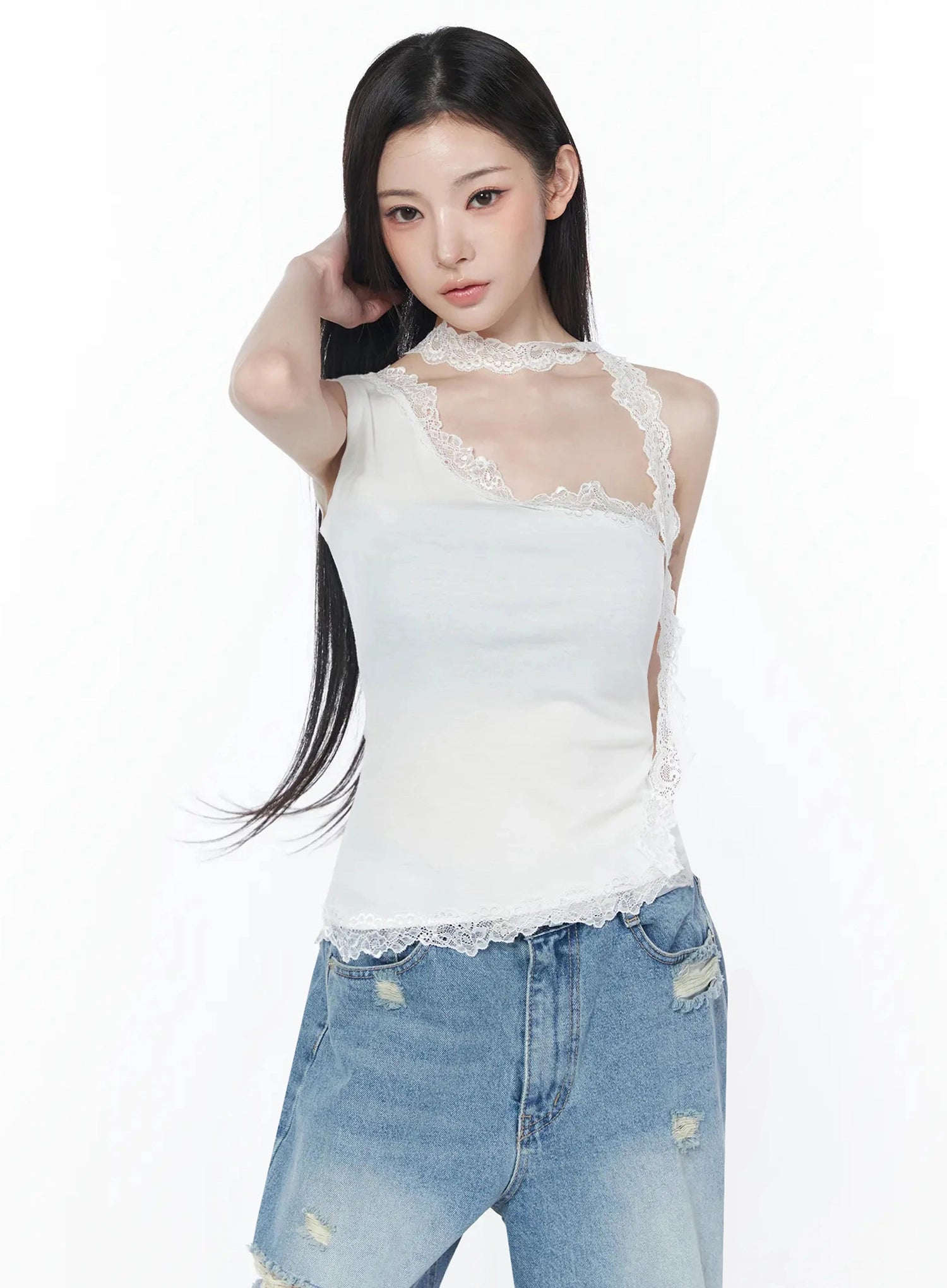 lace-trim-asymmetric-tank-top-iu512