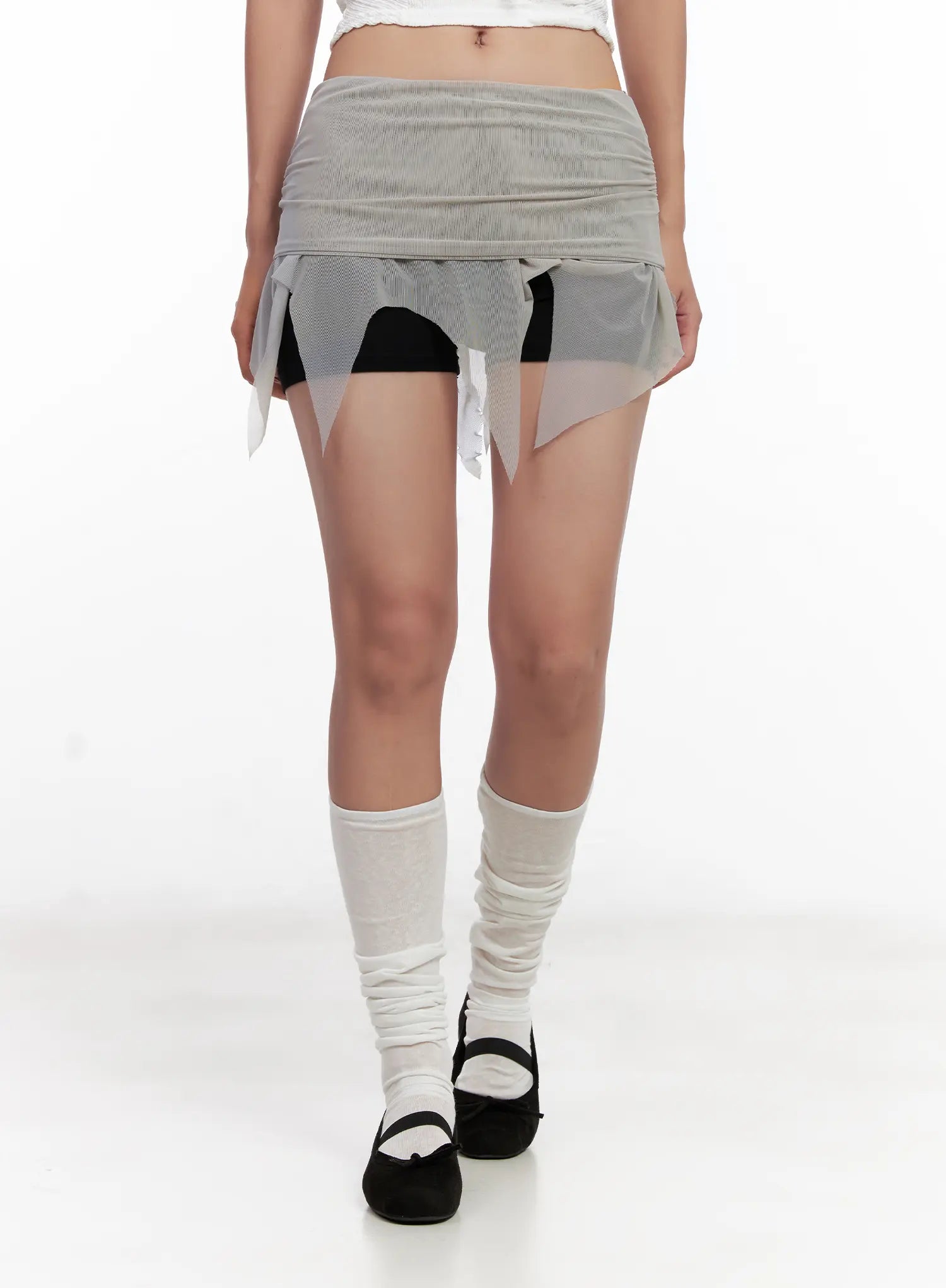 sheer-frill-asymmetric-mini-skirt-cl518