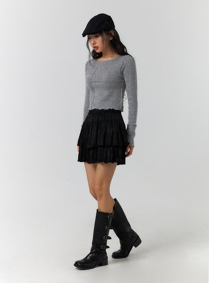 frill-wrinkle-mini-skirt-cf405