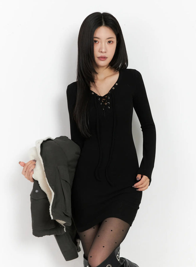 ribbed-lace-up-bodycon-mini-dress-cd508