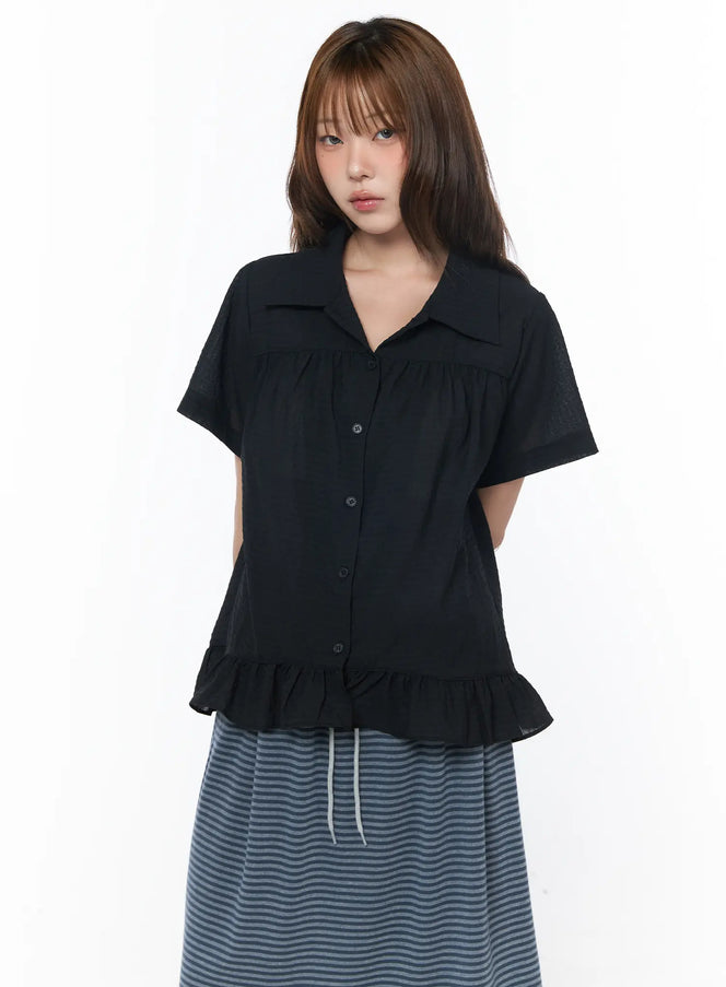ruffle-hem-short-sleeve-shirt-cy529
