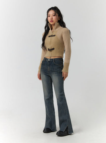 mid-waist-solid-flared-jeans-cf401