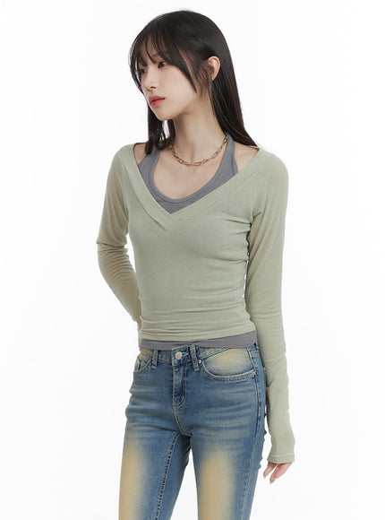 solid-v-neck-long-sleeve-top-ca402