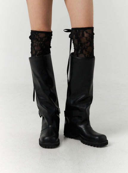 buckle-faux-leather-boots-cn317