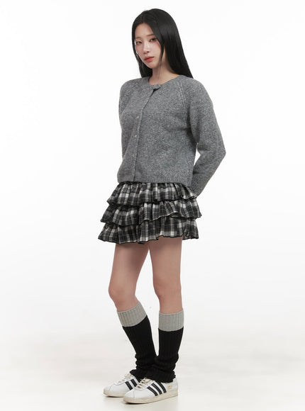 layered-ruffle-checkered-mini-skirt-cj517