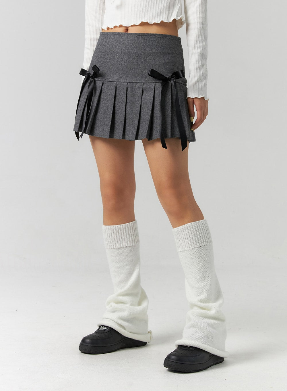 Haylen Tan Pleated Mini Skirt
